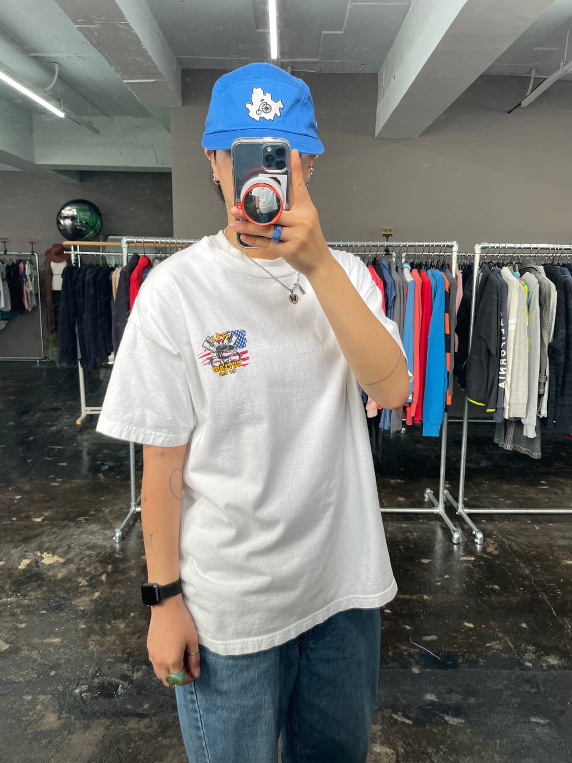 빈티지 레이싱 프린팅 반팔 티셔츠 상품이미지1