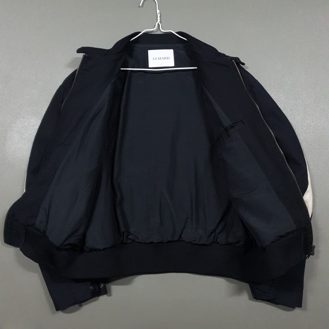 실측 XL) 르마드 신형 23ss 바이커 숏 자켓 투웨이 집업 블랙 상품이미지6