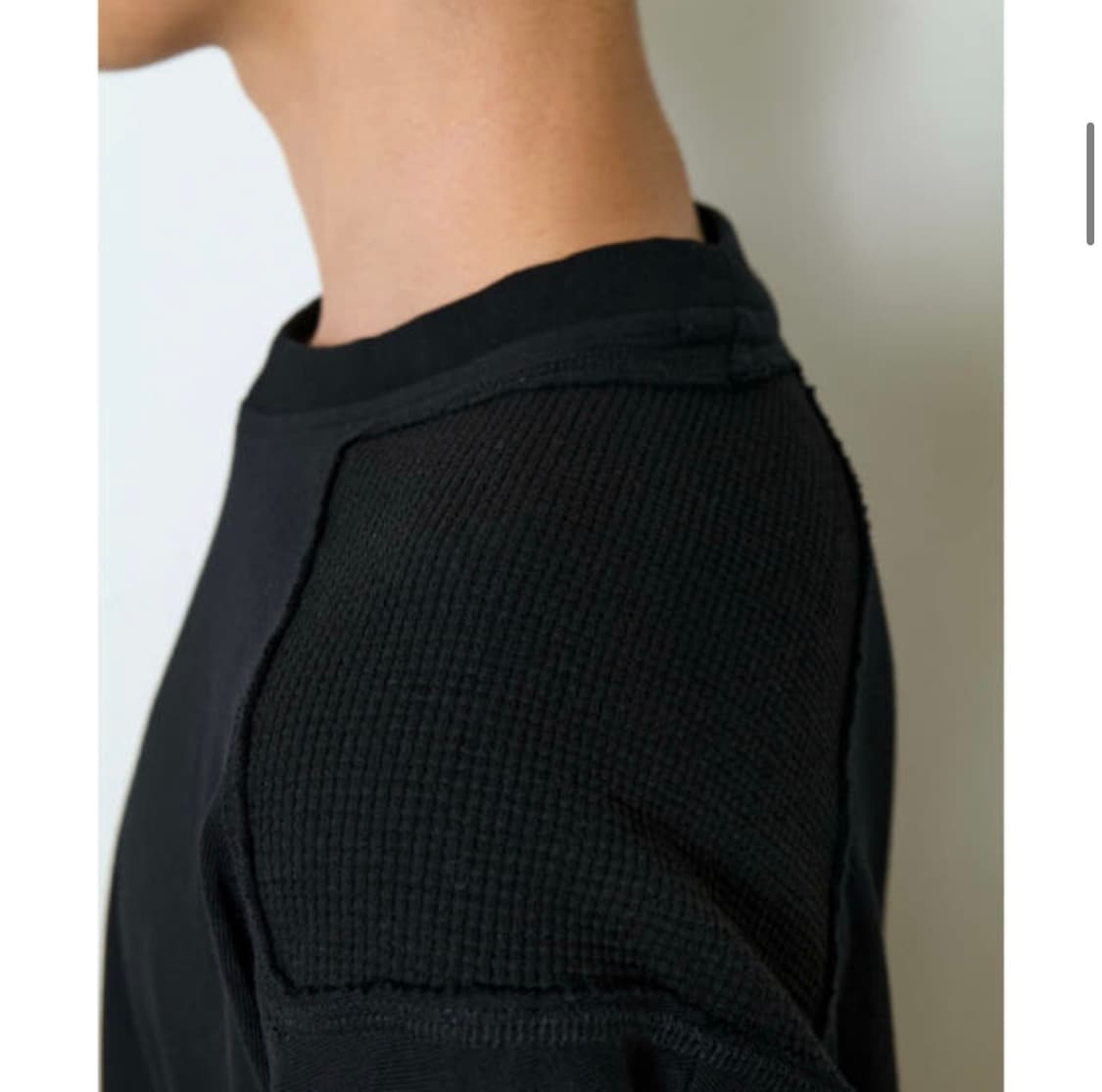 etce MIXED SHOULDER PANEL 블랙 반팔 티셔츠 XL 상품이미지3