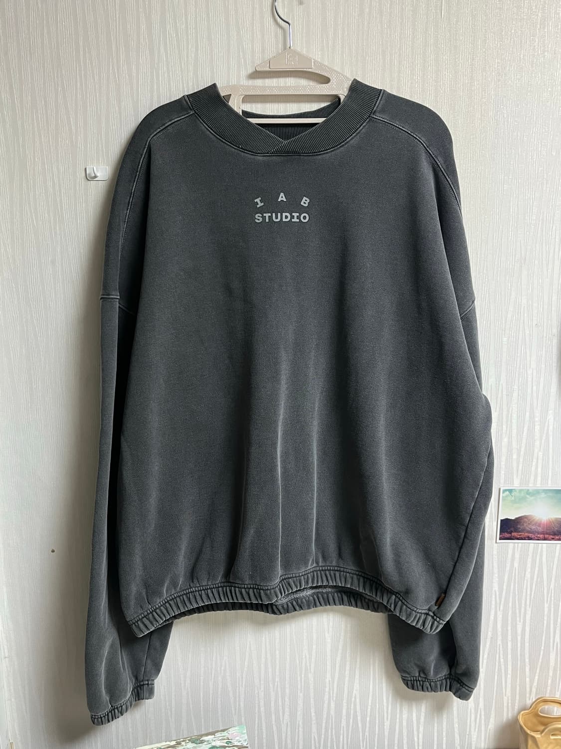 (셋업가격) 아이앱 스튜디오 차콜 맨투맨, 스웨트 팬츠 상품이미지1