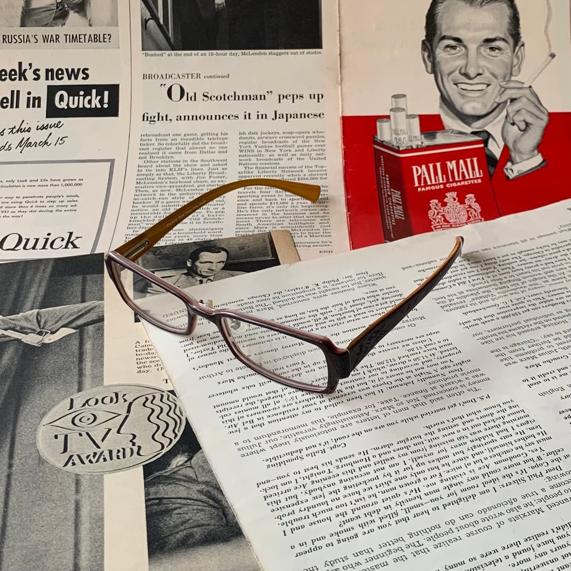 892 데드스탁 빈티지안경 브라운 뿔테 경량 클래식 픽키 상품이미지2