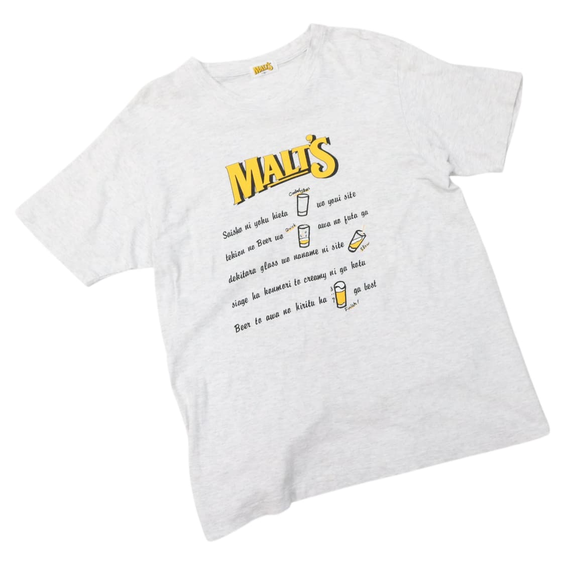 MALT'S 몰츠 90s 빈티지 비어 그래픽 그레이 반팔티셔츠 (M 상품이미지1