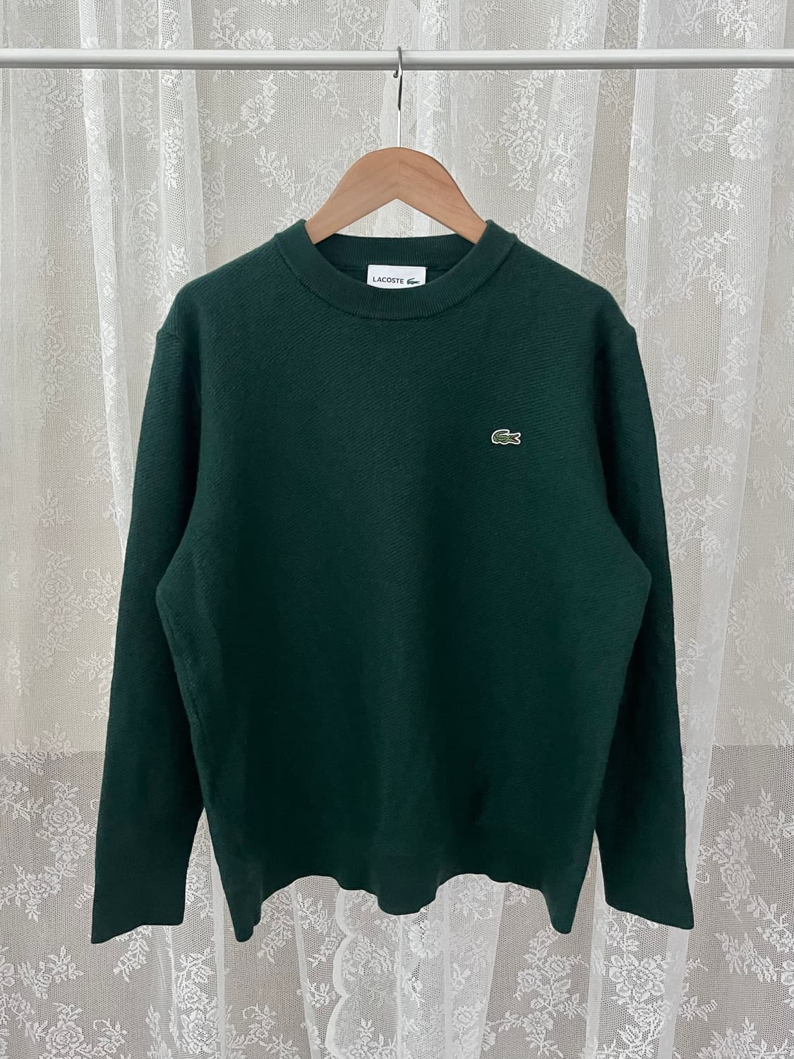 M) 라코스테 여성 울 100 니트 그린 상품이미지1