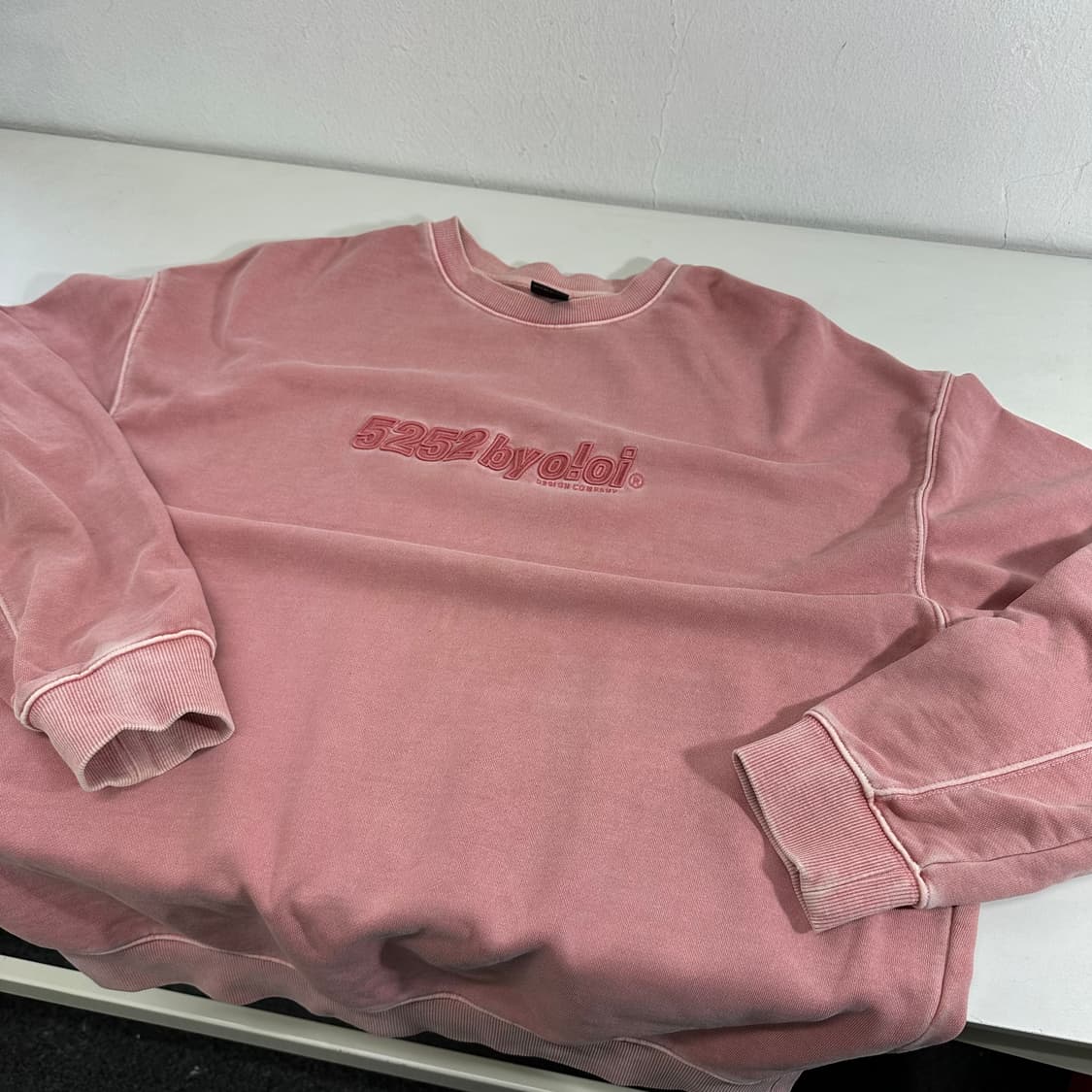 L-XL 오아이오아이 OIOI 오버핏 피그먼트핑크 맨투맨 상품이미지2