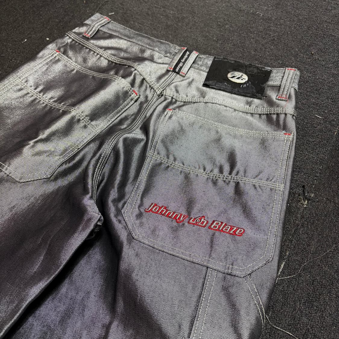 00s 조니 블레이즈 유광 실버 힙합 와이드 팬츠 34 상품이미지4