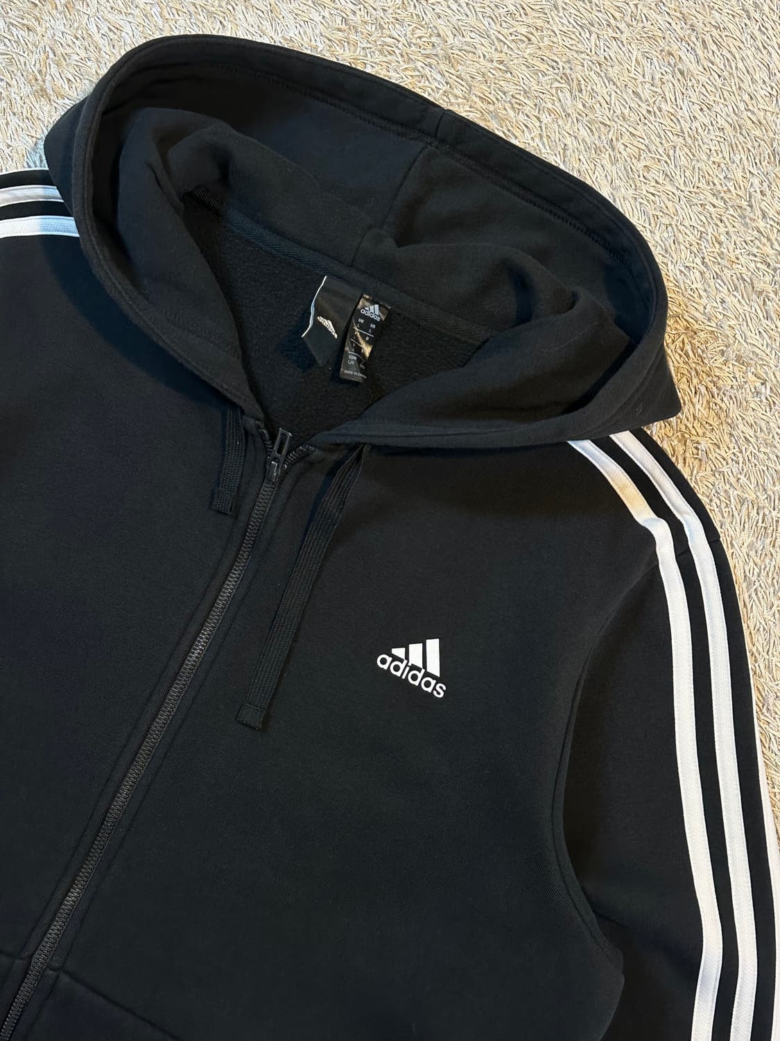 아디다스 ADIDAS 삼각로고 사이드라인 후드집업 블랙 상품이미지2