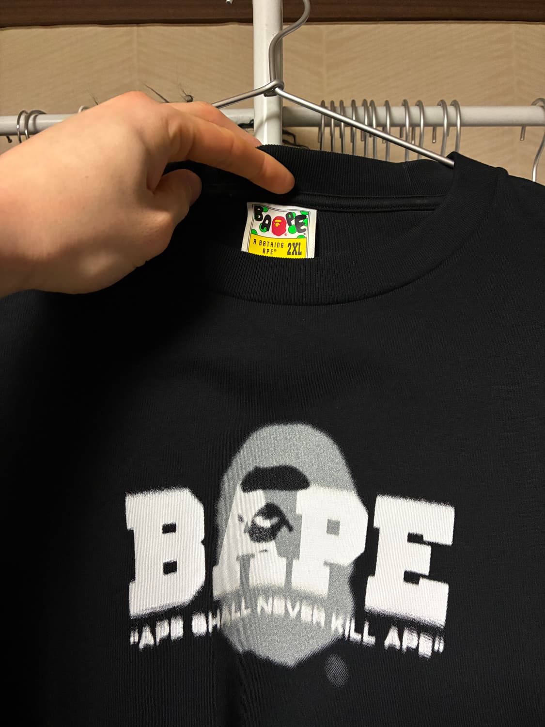 베이프 그래피티 로고 반팔 티셔츠 블랙 상품이미지4