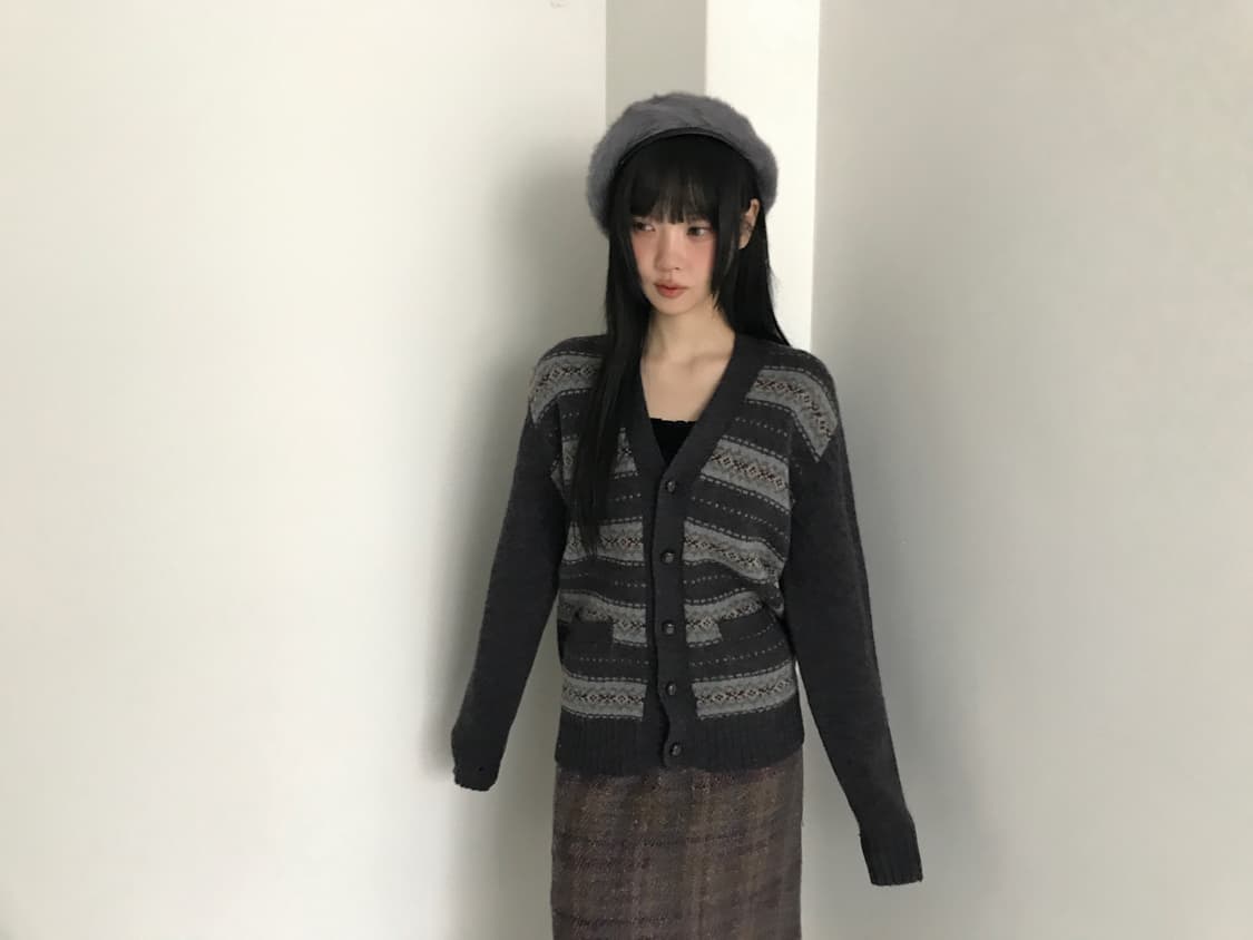 Mori Vintage Knit Cardigan(Grey) 상품이미지10