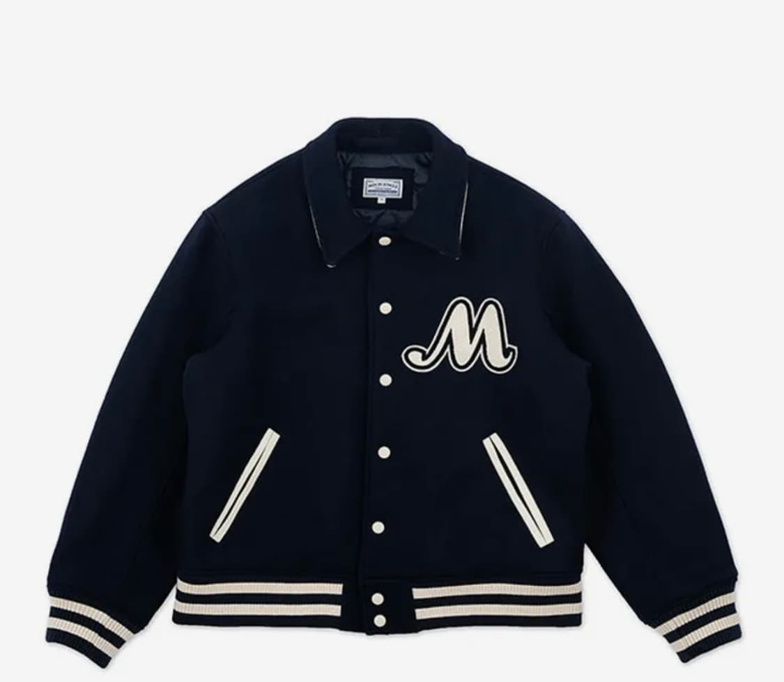 맨인정글 레터맨 바시티 자켓 네이비 L 상품이미지1