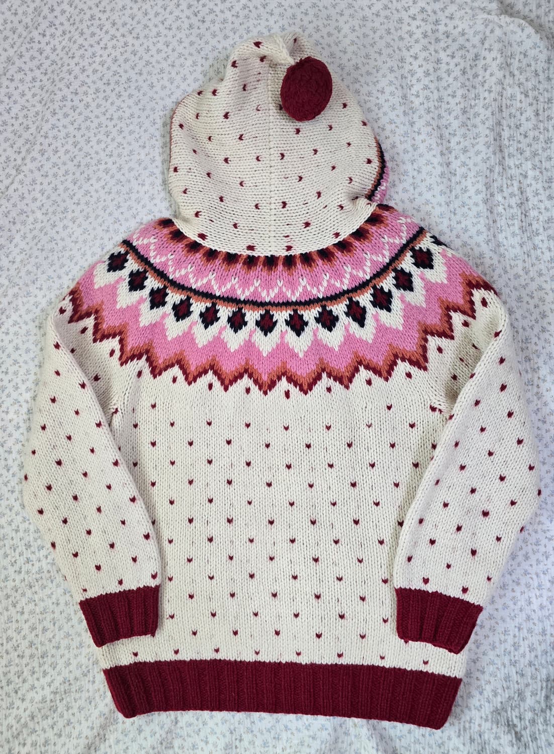 하트 땡땡이 니트집업 코위찬 모리걸 상품이미지3