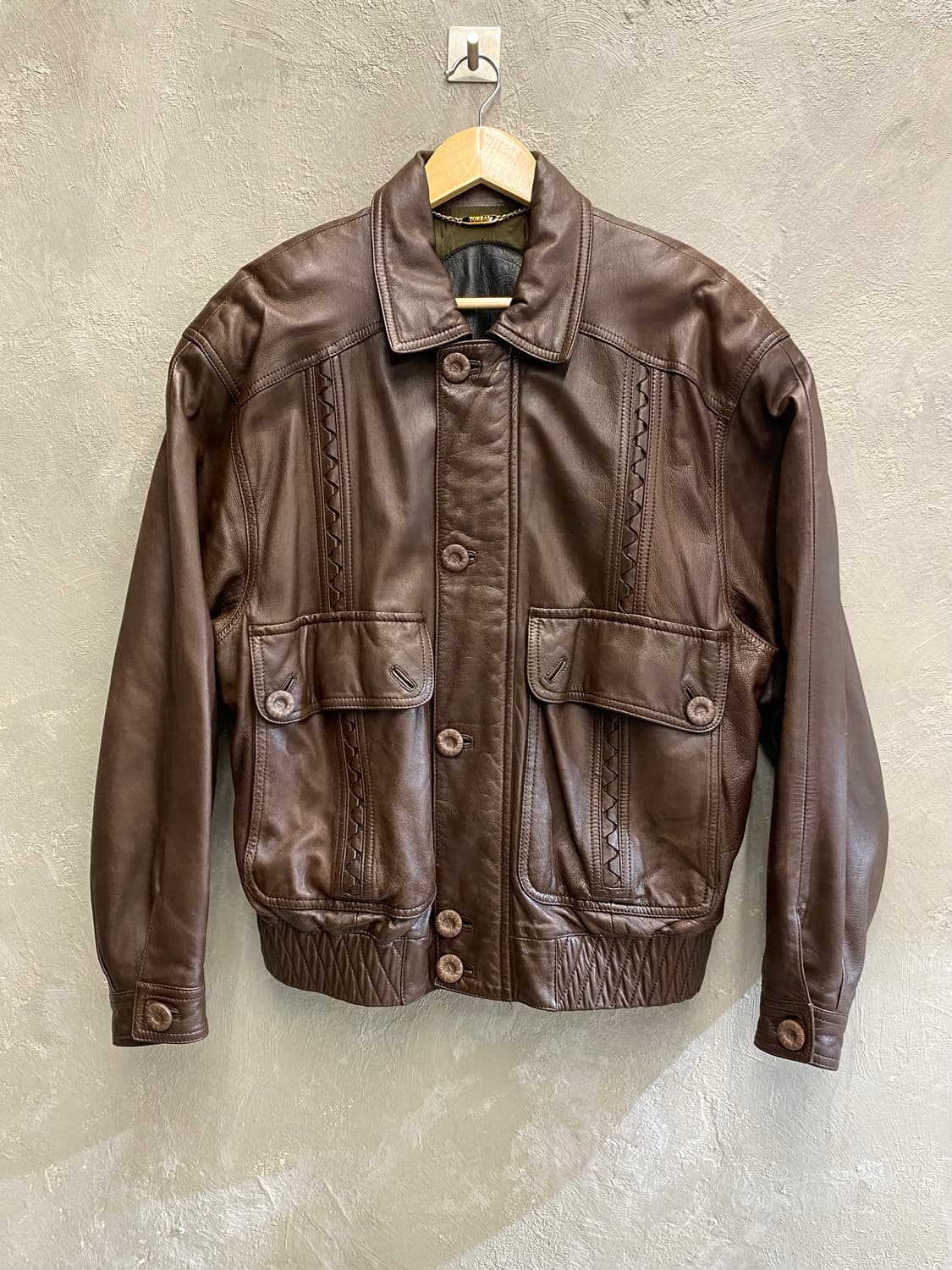 [48] 90s Torras 브라운 양가죽 레더자켓 상품이미지1