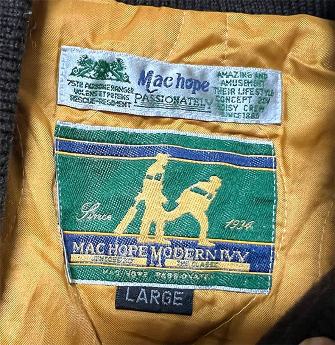 mac hope 90's 남자 바시티 자켓 소가죽 겨울 L 100 상품이미지3