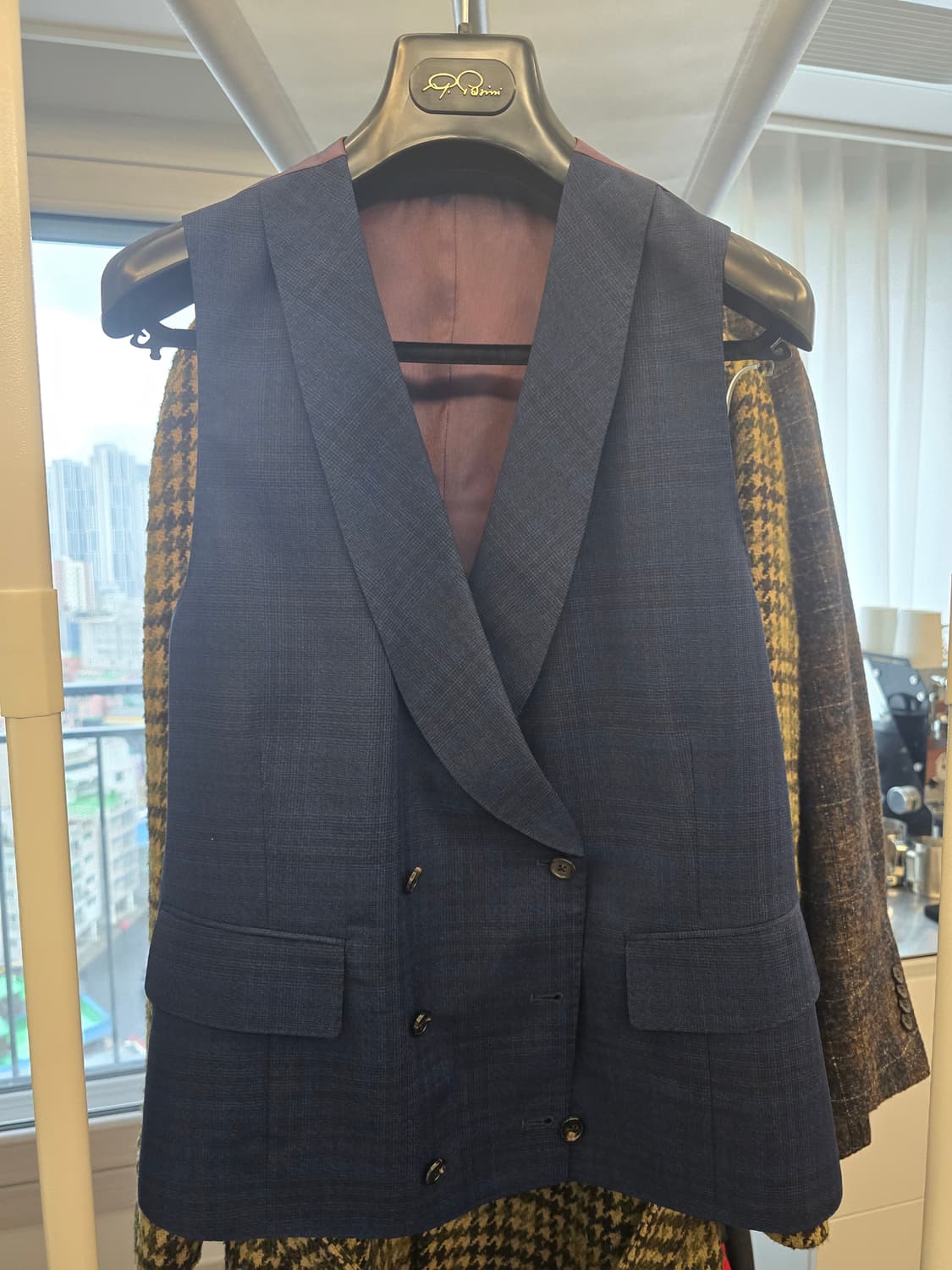 가브리엘파시니 네이비 체크 재킷, 베스트 세트 48 상품이미지8