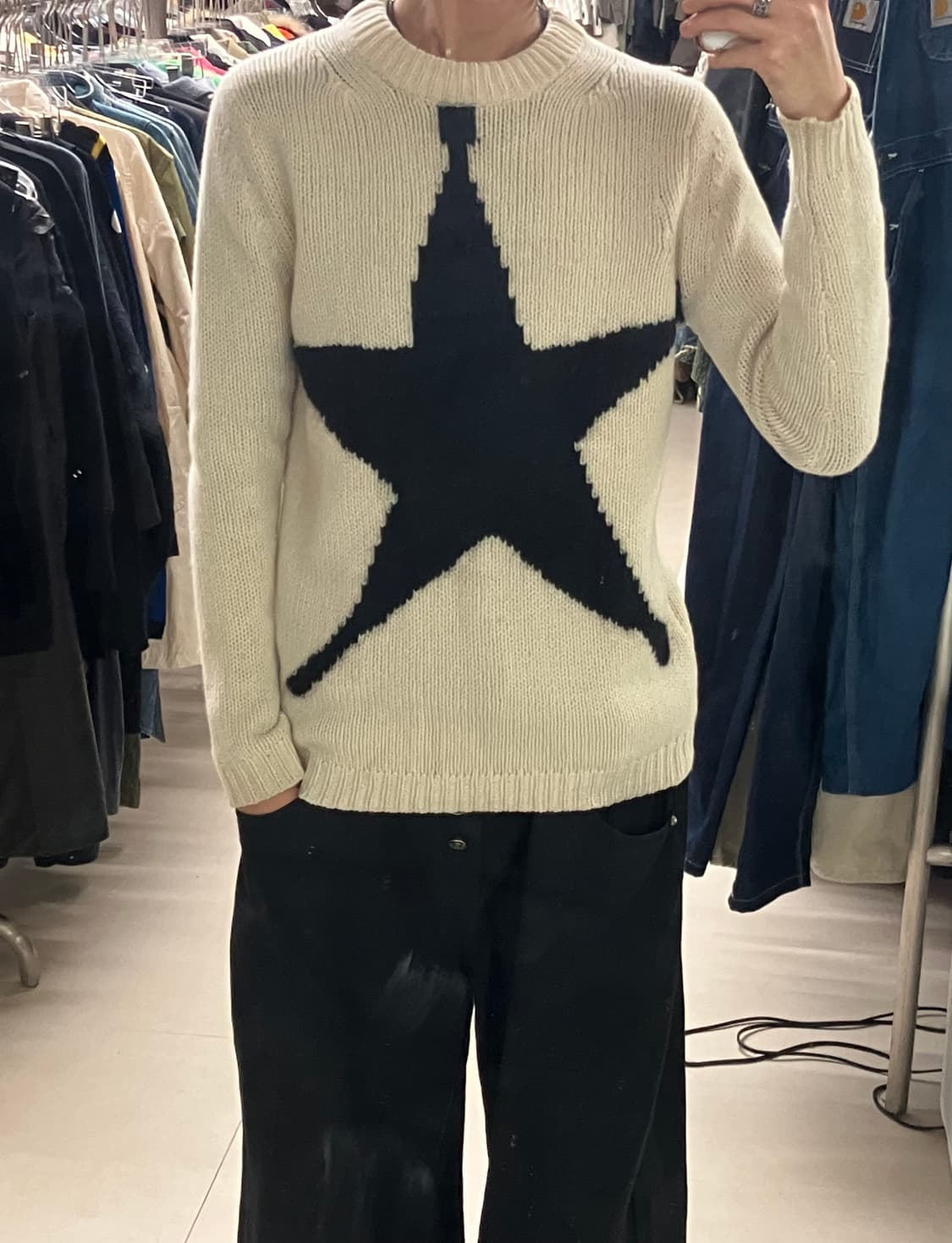 아크네 스튜디오 아이보리 울 니트 스웨터 XXS 상품이미지7