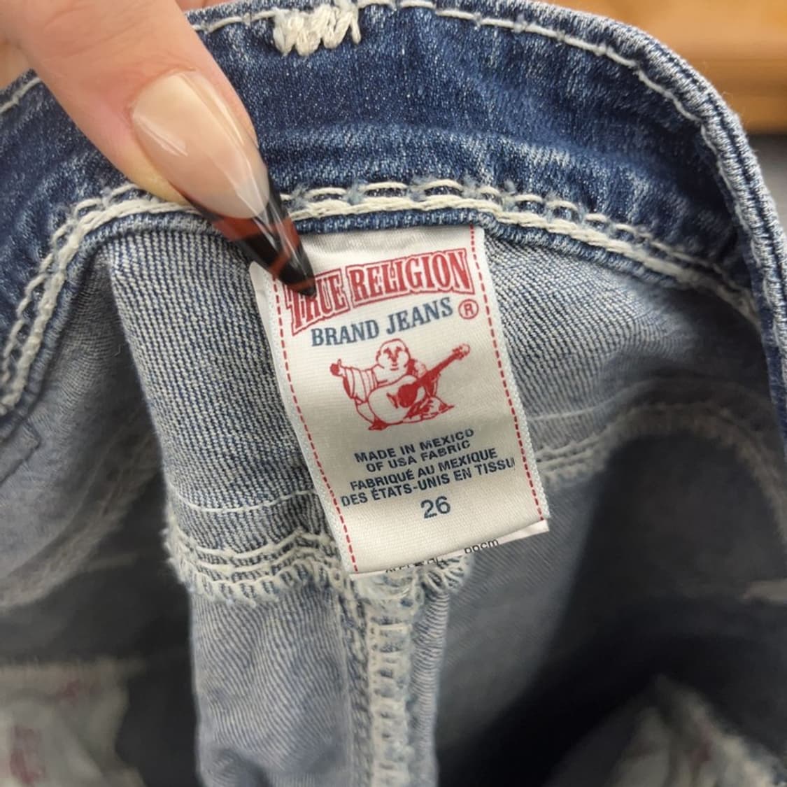 트루릴리전 고딕 빈티지무드 스트레이트 데님팬츠 26인치 C08348 상품이미지6