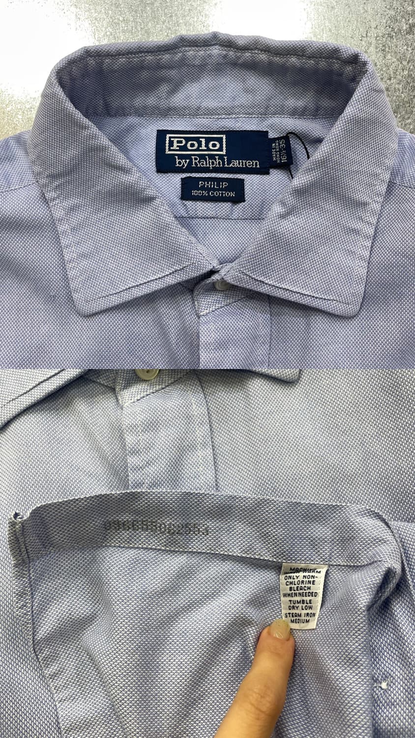 (16 1/2) POLO 폴로 랄프로렌 솔리드 셔츠 드레스셔츠 필립 상품이미지7