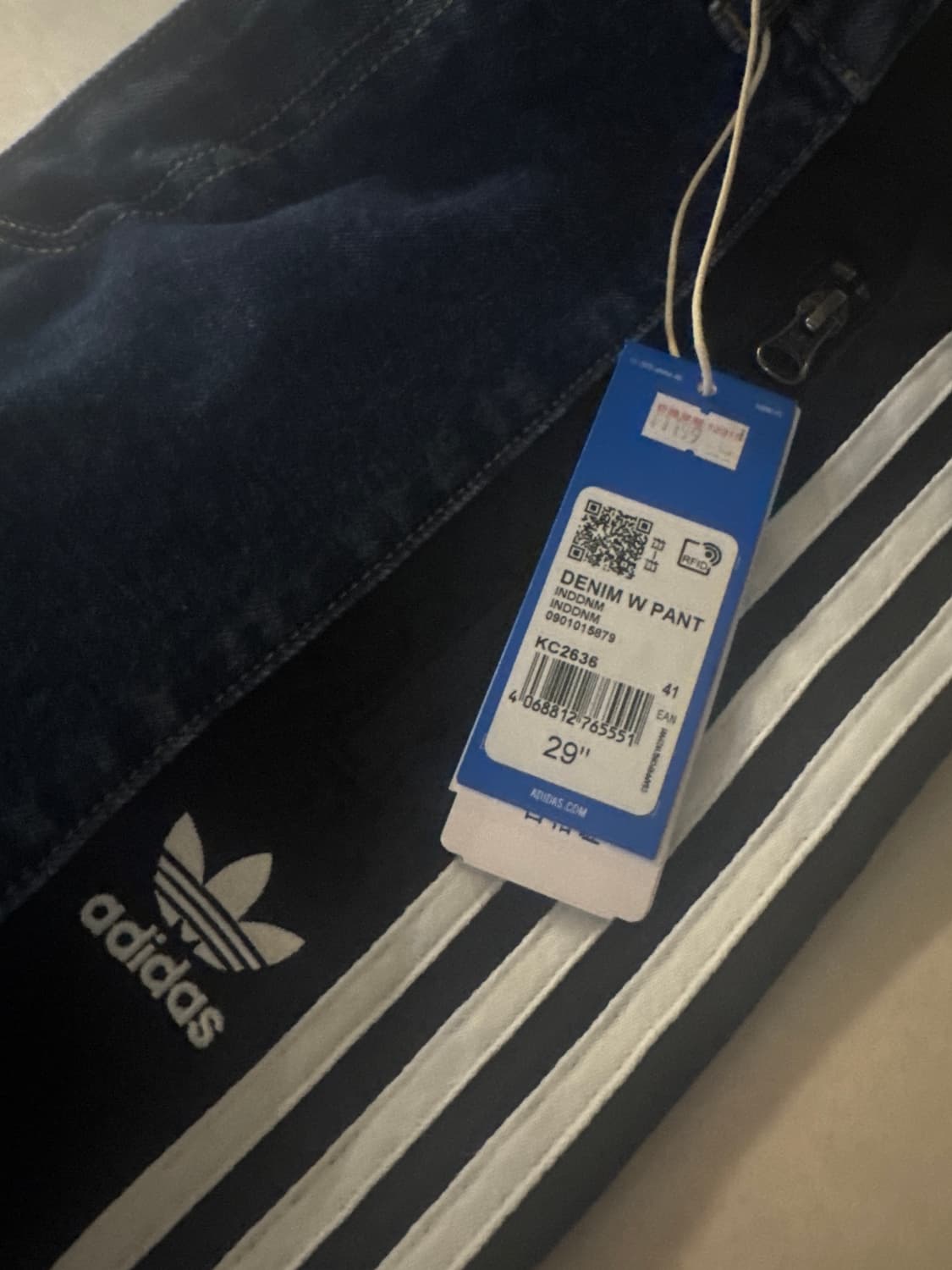 아디다스 루즈핏 워시드 트레이닝 팬츠 데님 블랙 진청 KC2636 상품이미지4