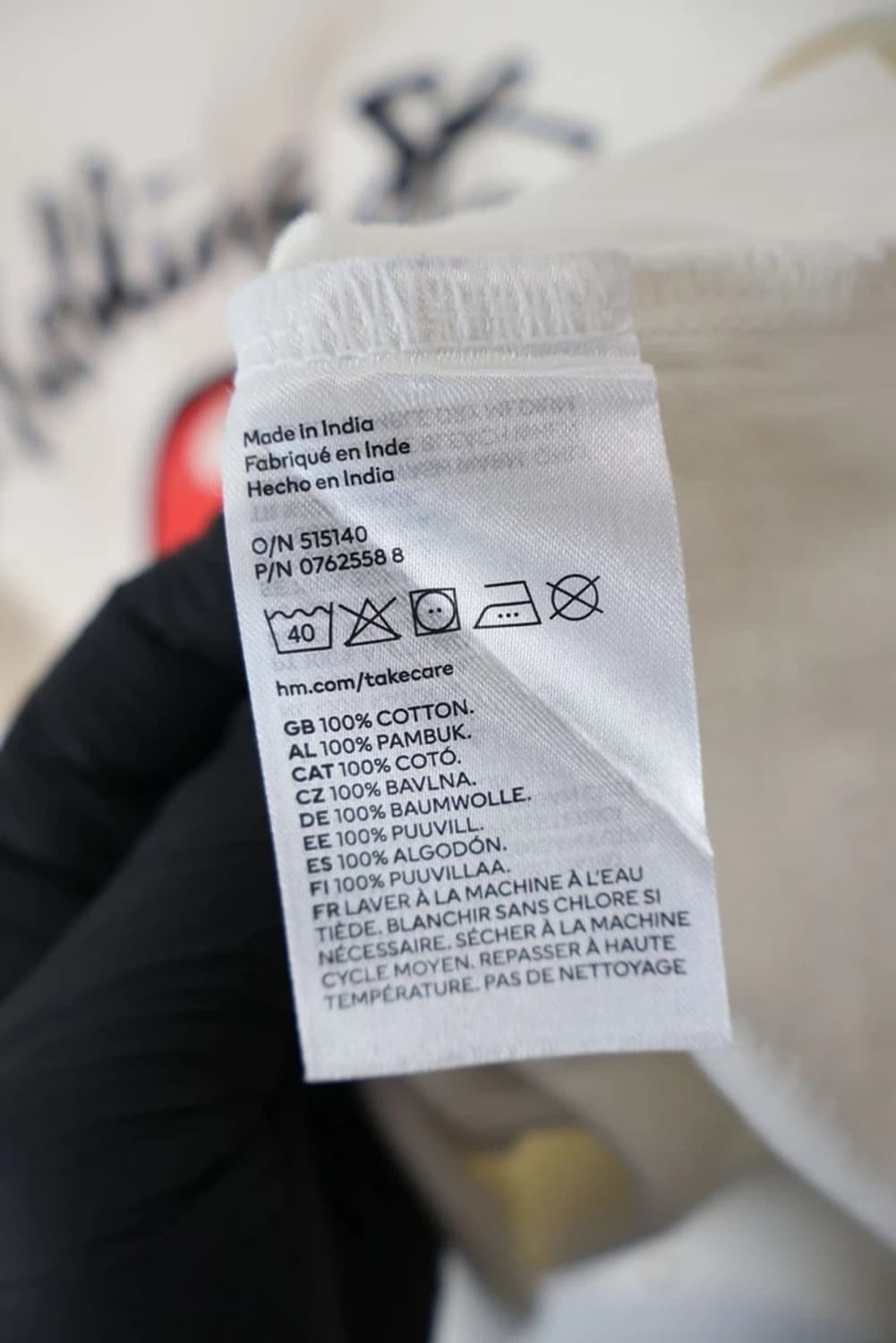 H&M Rolling Stones Logo Tee Cream 상품이미지7