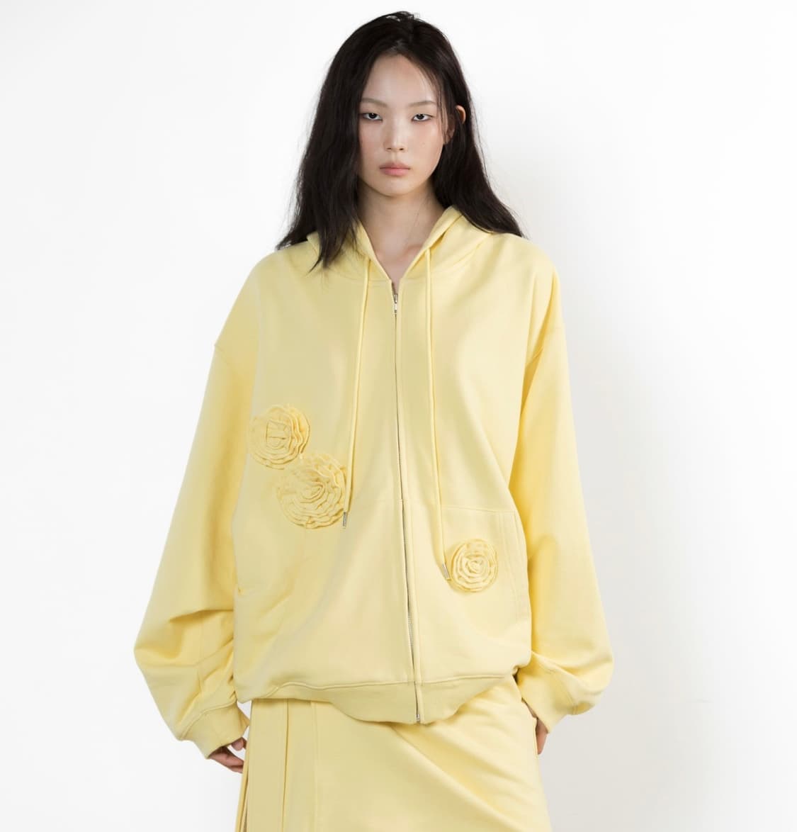 웻태그 플라워 패치 후드집업  상품이미지1