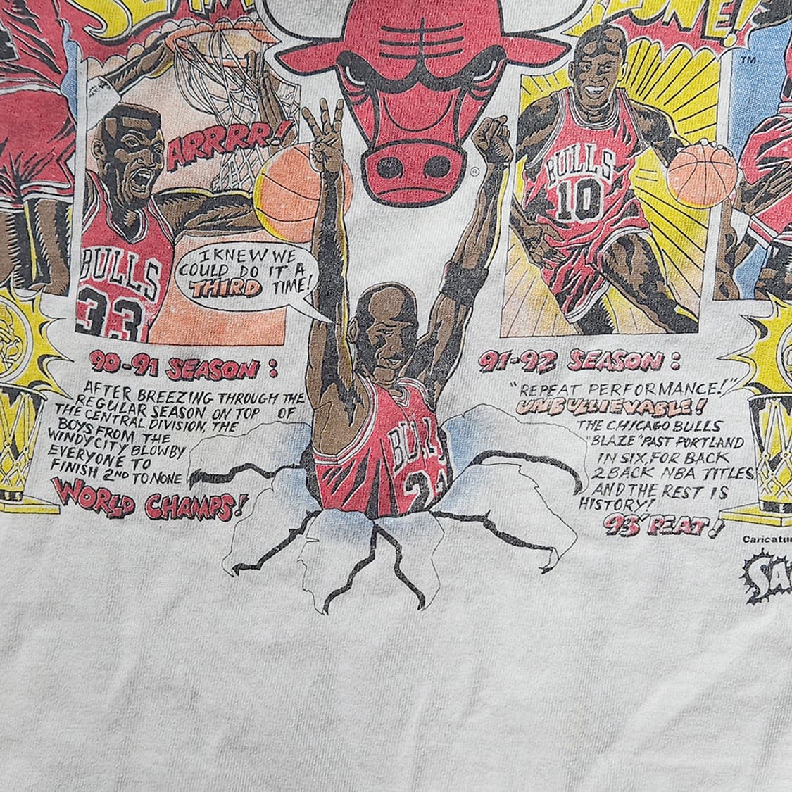 93s USA 빈티지 ANVIL NBA 시카고 불스 싱글스티치 티셔츠 상품이미지3