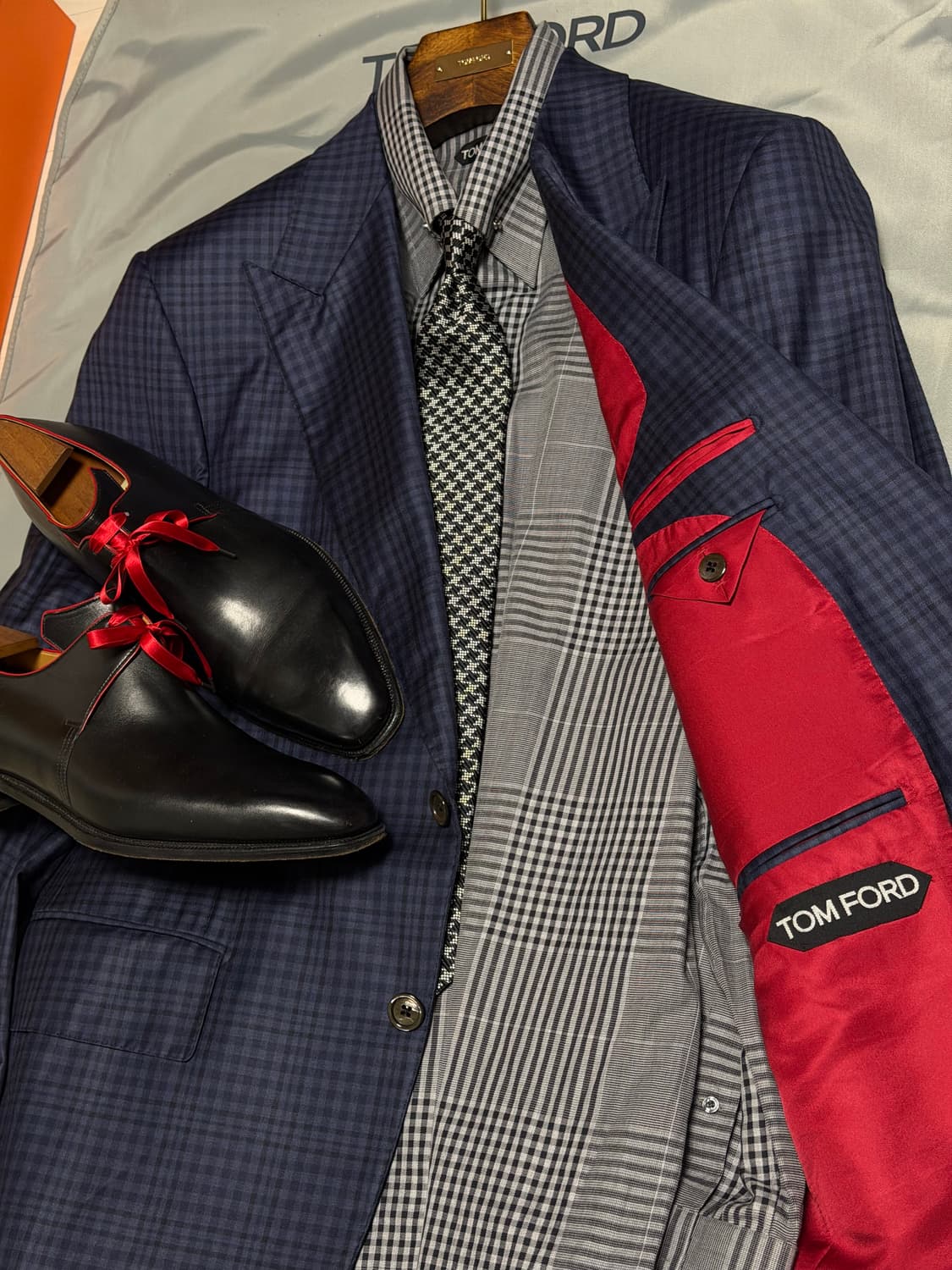 (명작,강추👍)톰포드 윈저 네이비 체크 수트 상품이미지6