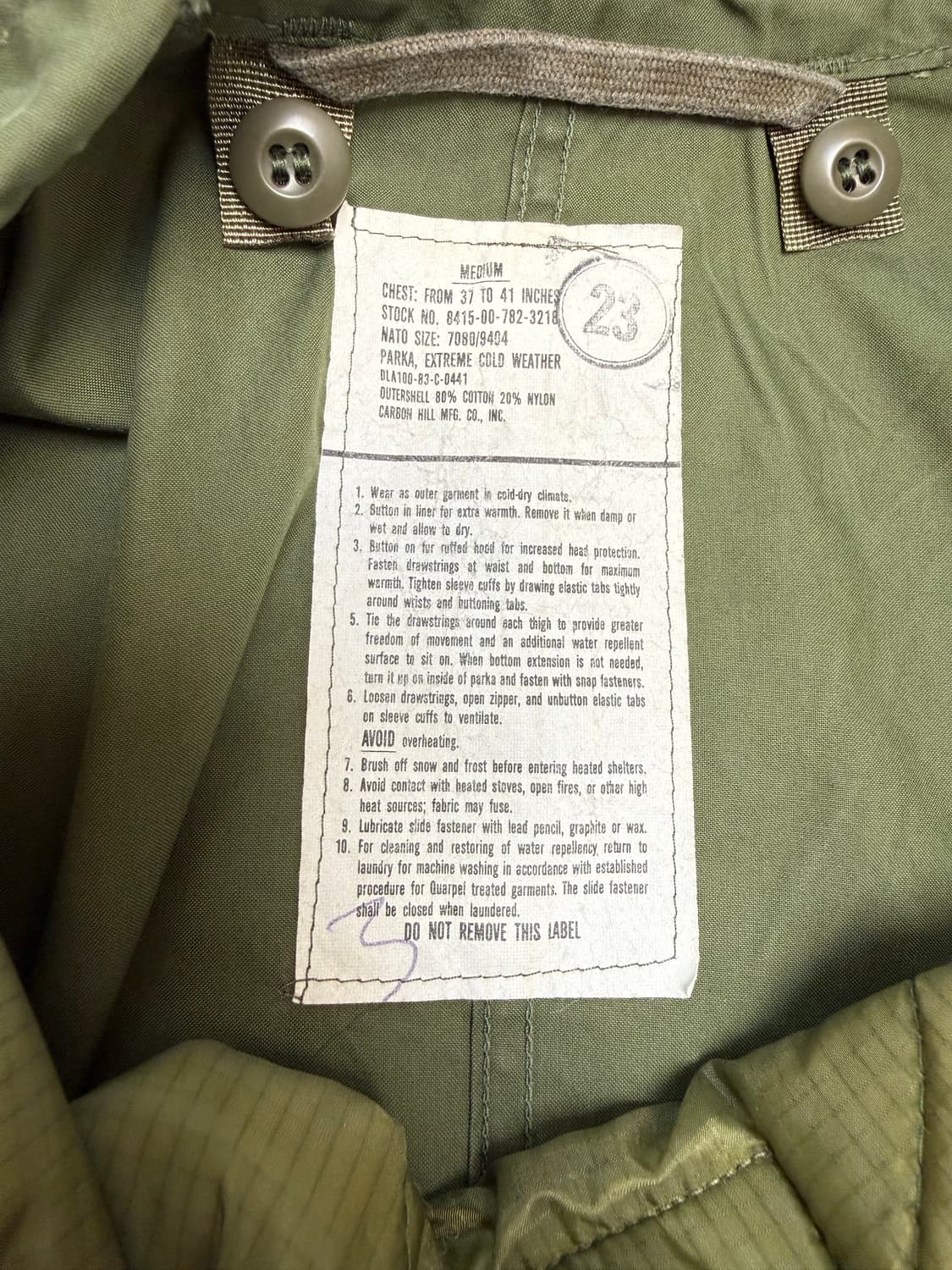 M65피쉬테일 개파카 오리지널 M 상품이미지3