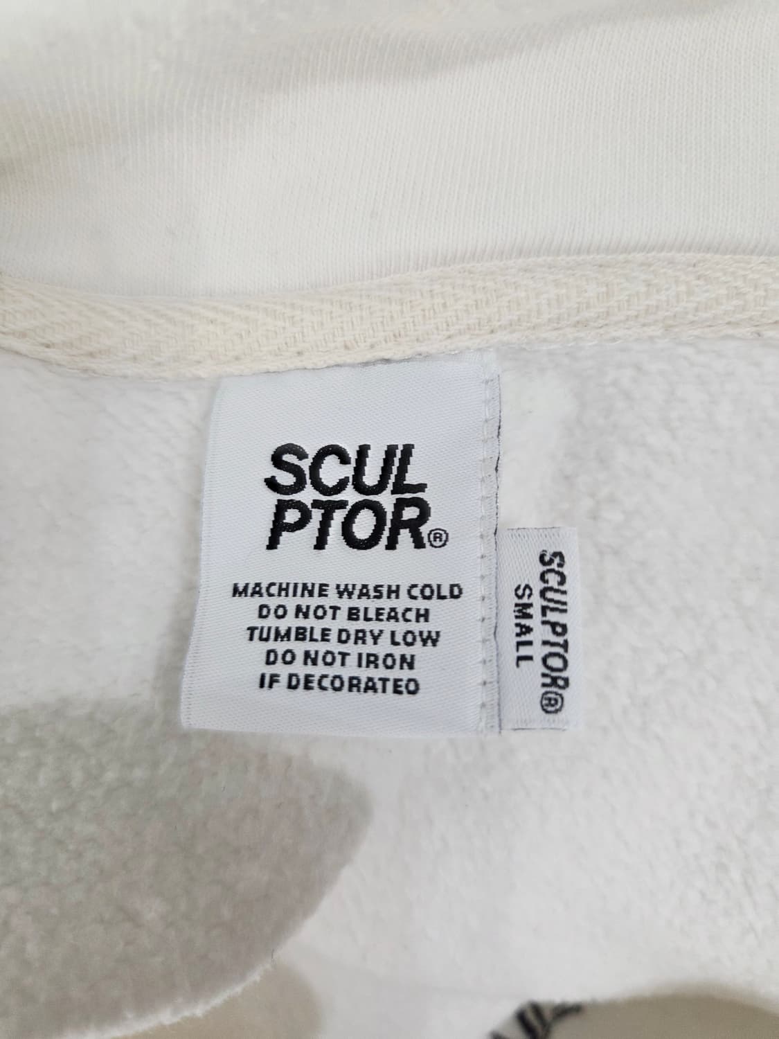 SCULPTOR 하프집업 맨투맨 화이트_S 상품이미지6