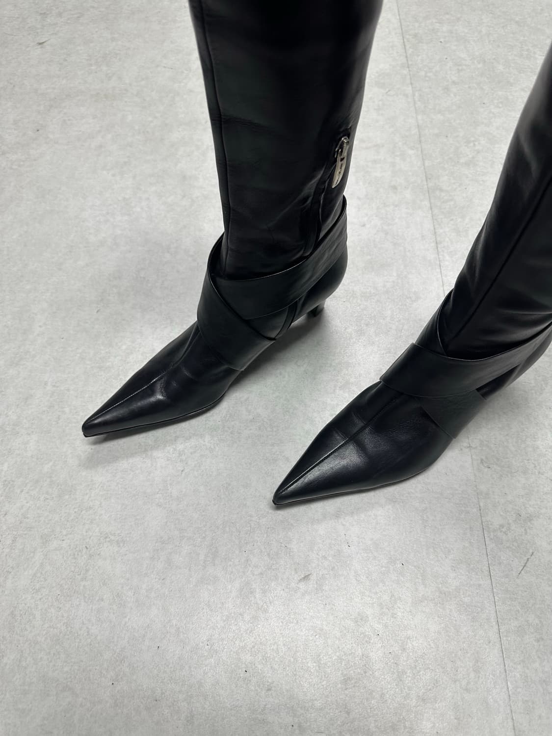 세르지오 로시 스트랩 레더 롱부츠 상품이미지3