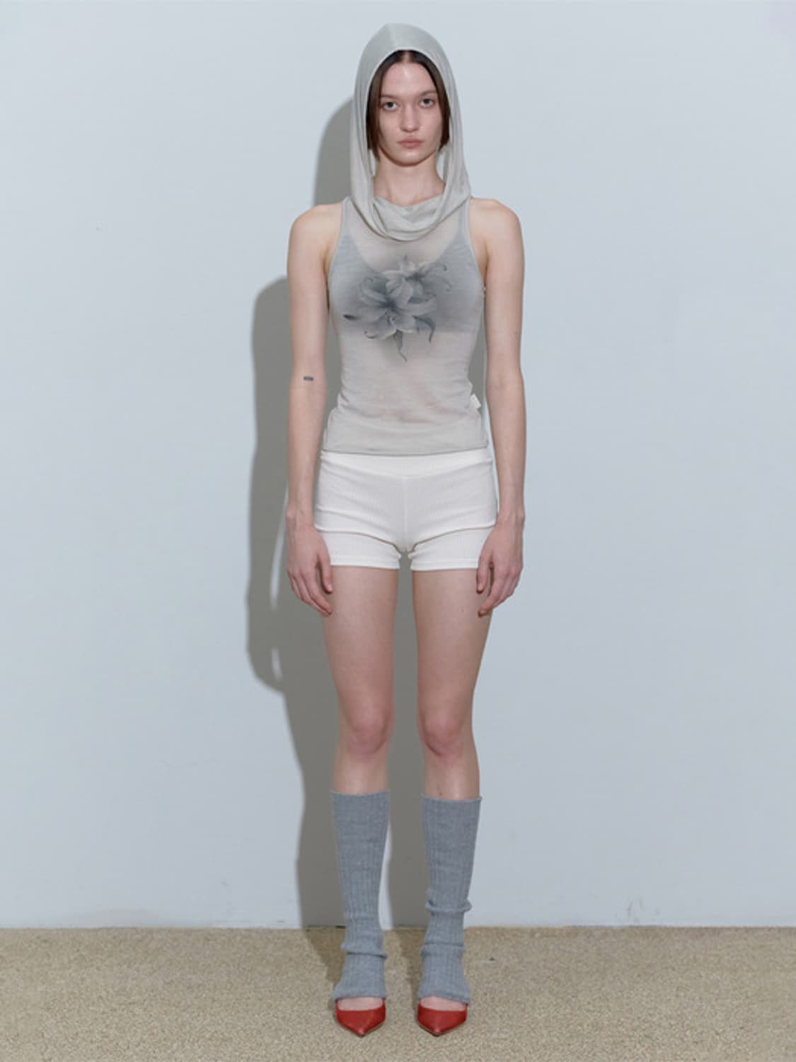 스컬프터 Cowl Sleeveless Hoodie Natural 상품이미지1