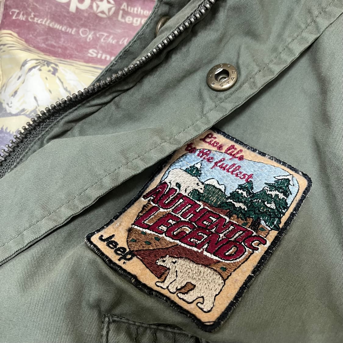 지프 와펜 포인트 퍼안감 후드 야상 점퍼 FREE 상품이미지5