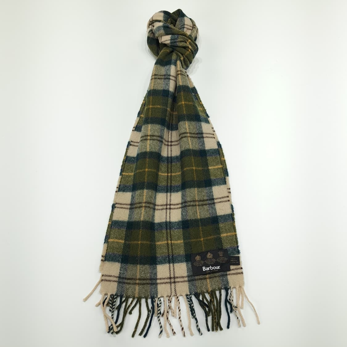 MX244 바버 그린 타탄체크 램스울 목도리 머플러 상품이미지1