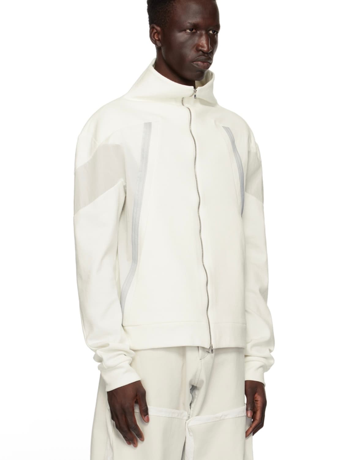 카르넷 아카이브 NAIL TRACK ZIP-UP JACKET WHITE 상품이미지3