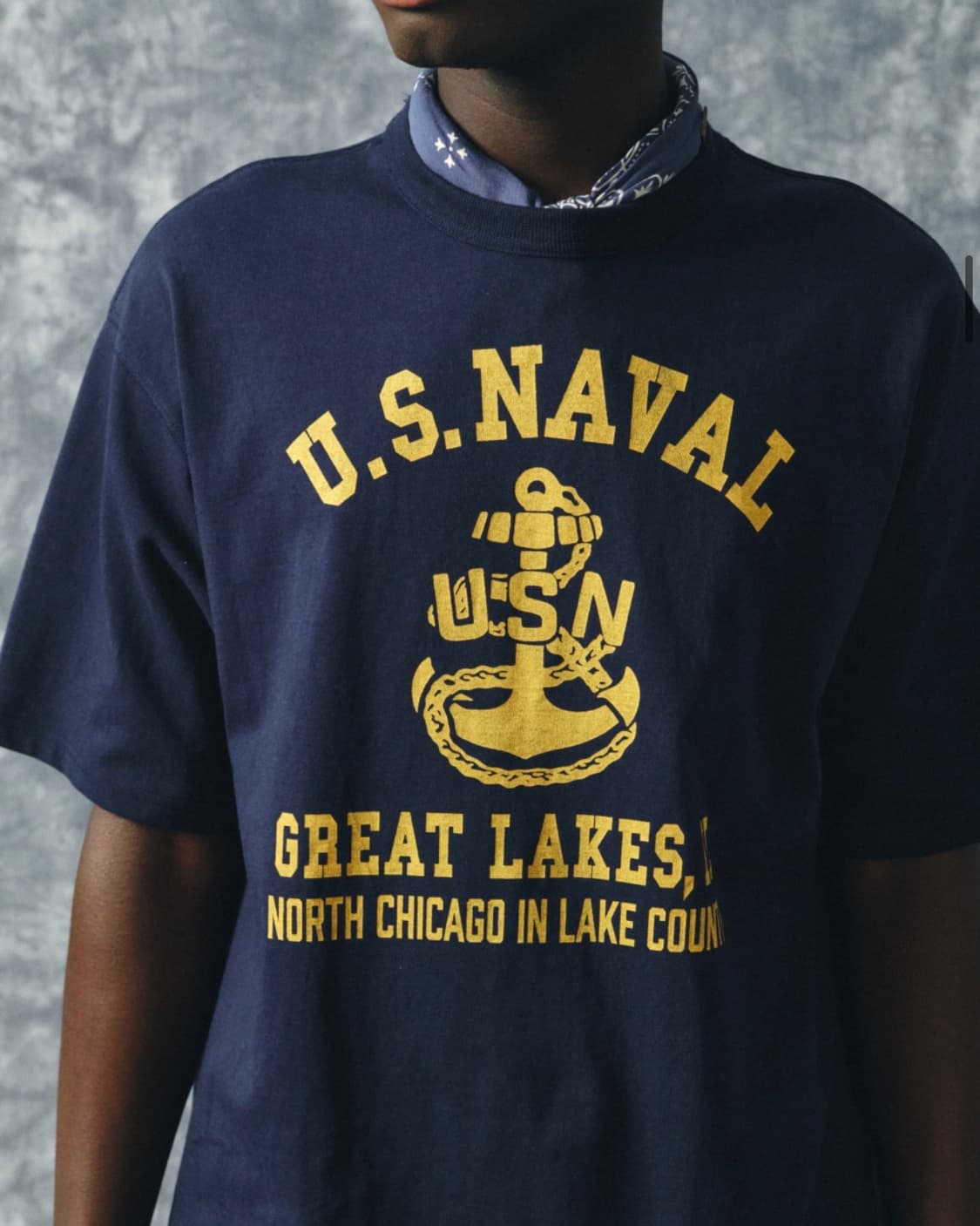 아웃스탠딩 USN 해군 돛 미국 usa 오버핏 남색 네이비 반팔 티 M 상품이미지2