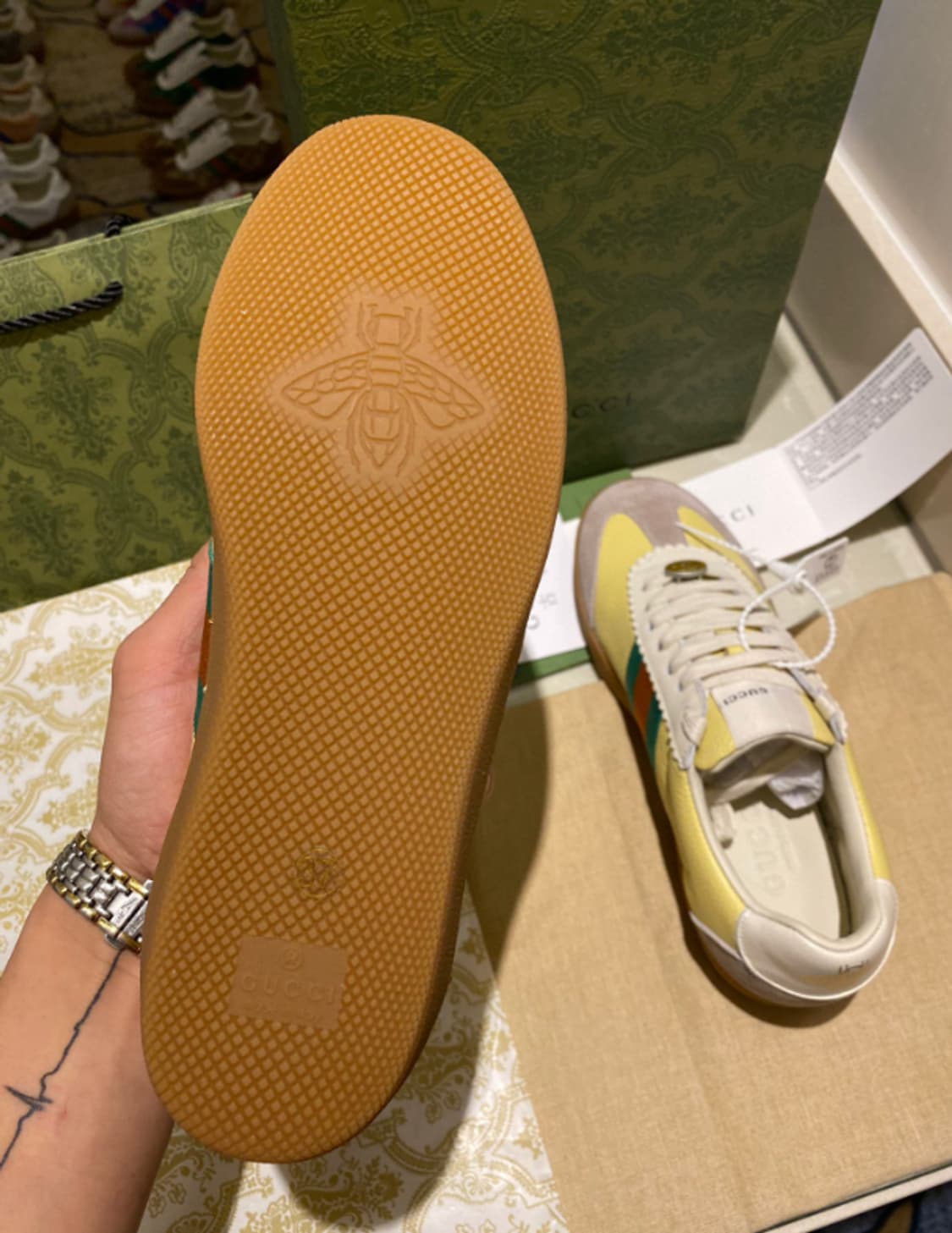 GUCCI G74 Web 시리즈 독일식 훈련용 슈즈, 로우 탑 디자인으로 상품이미지4