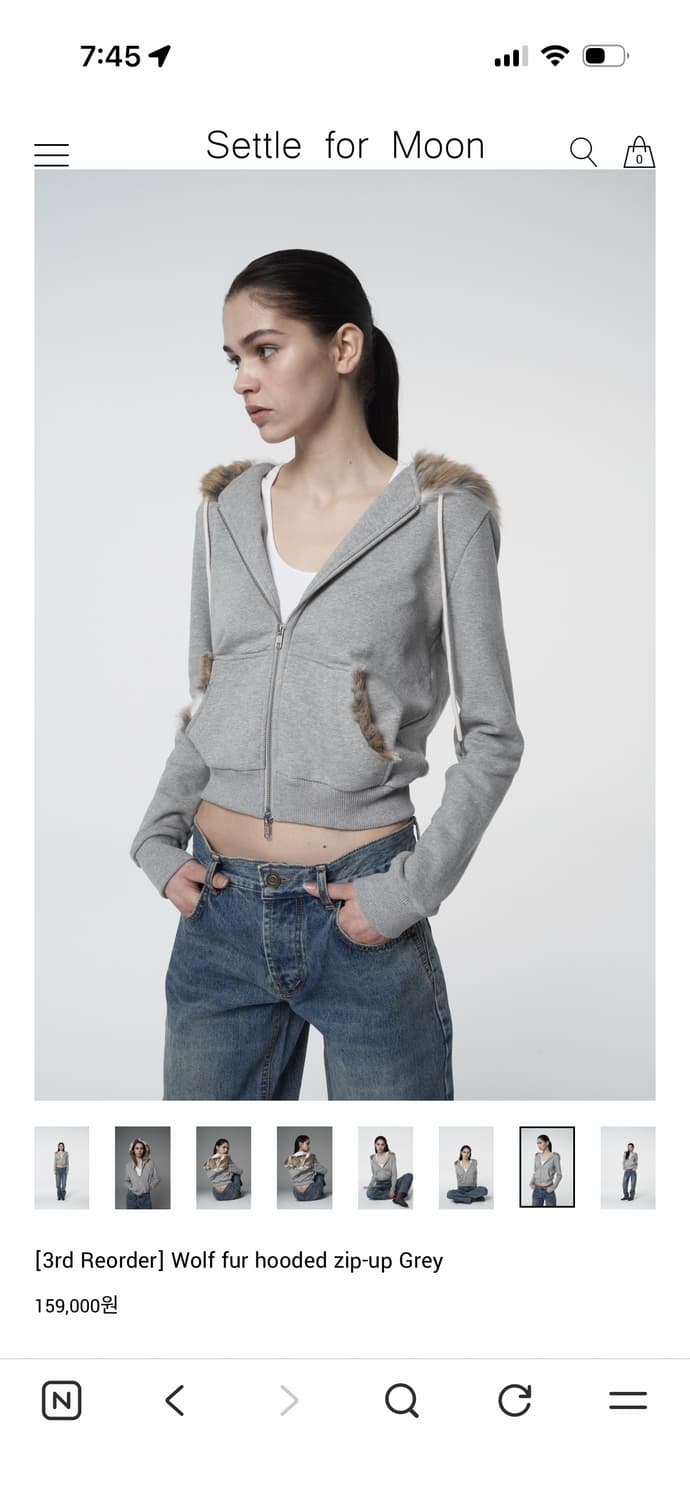 settleformoon 1회착용 새틀포문 퍼 집업 그레이 상품이미지4