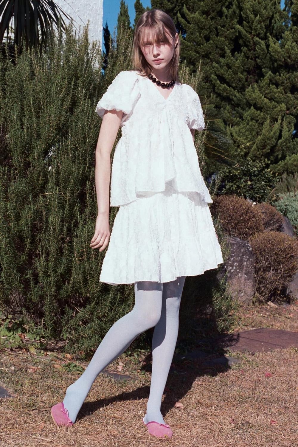 시눈 Jacquard Ribbon Blouse & frill skirt  상품이미지2