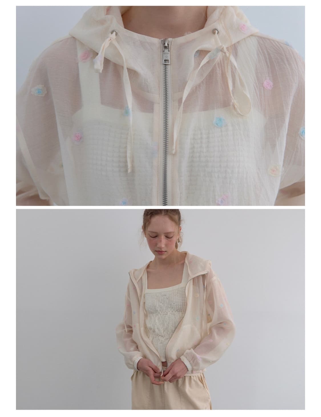 하네 플라워 글로우 시어점퍼 상품이미지4