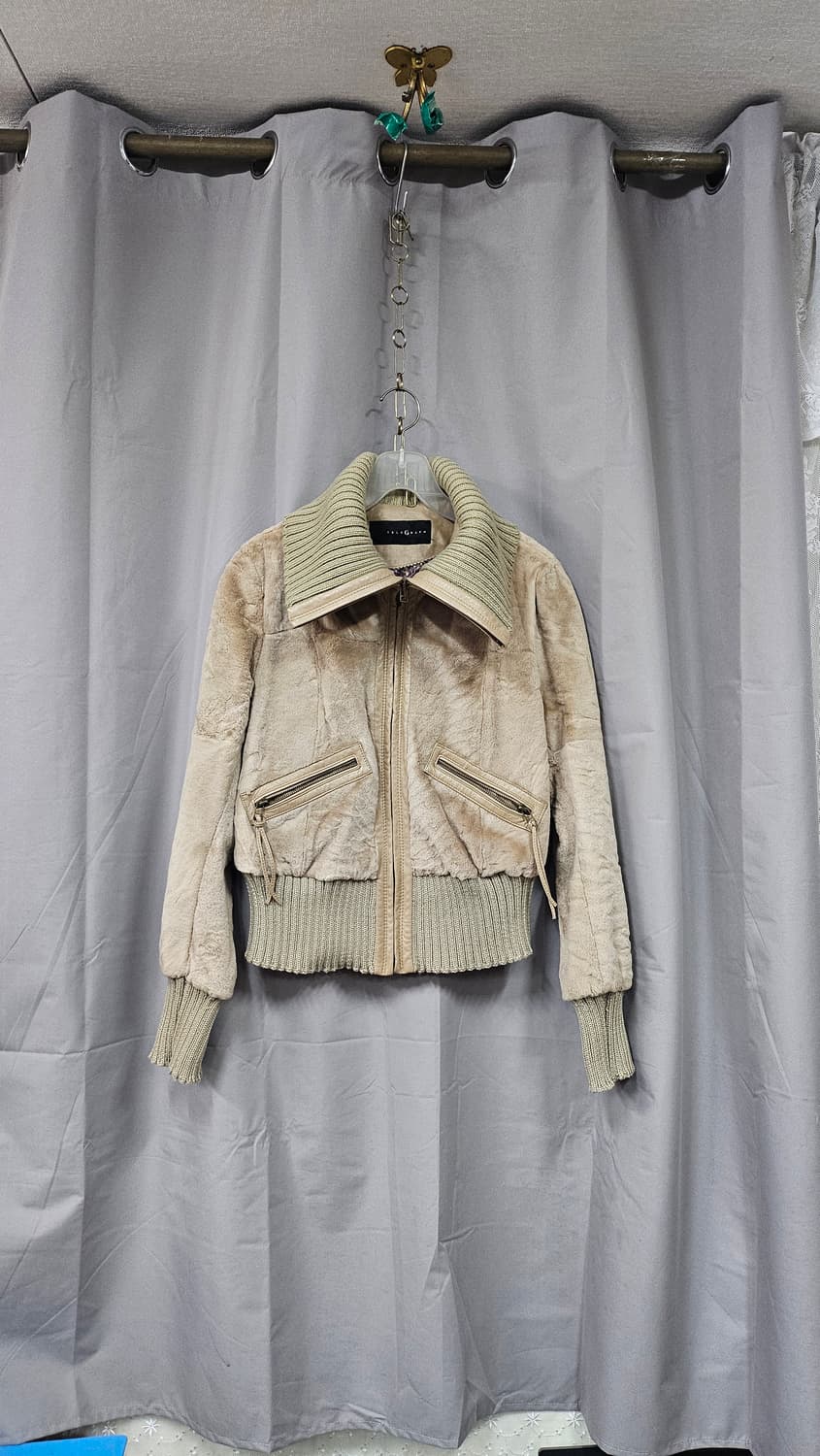 여성 밍크퍼 니트 점퍼 상품이미지1