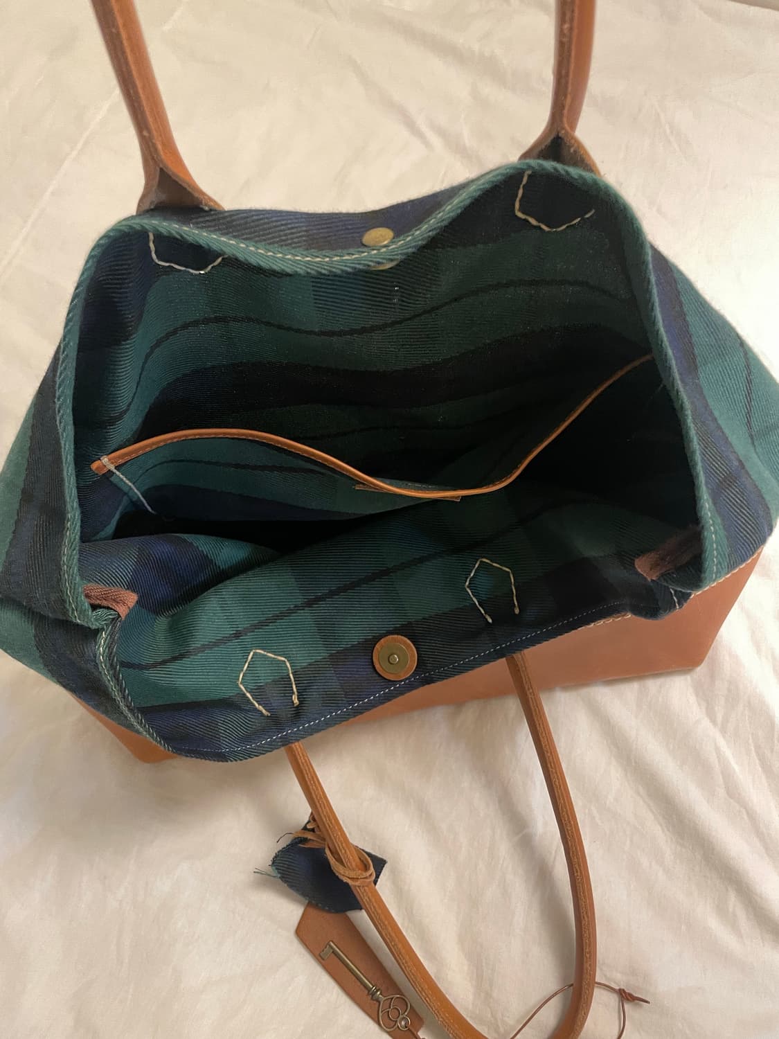 포디어웍스 블랙워치 베지터블 소가죽 토트백 상품이미지6