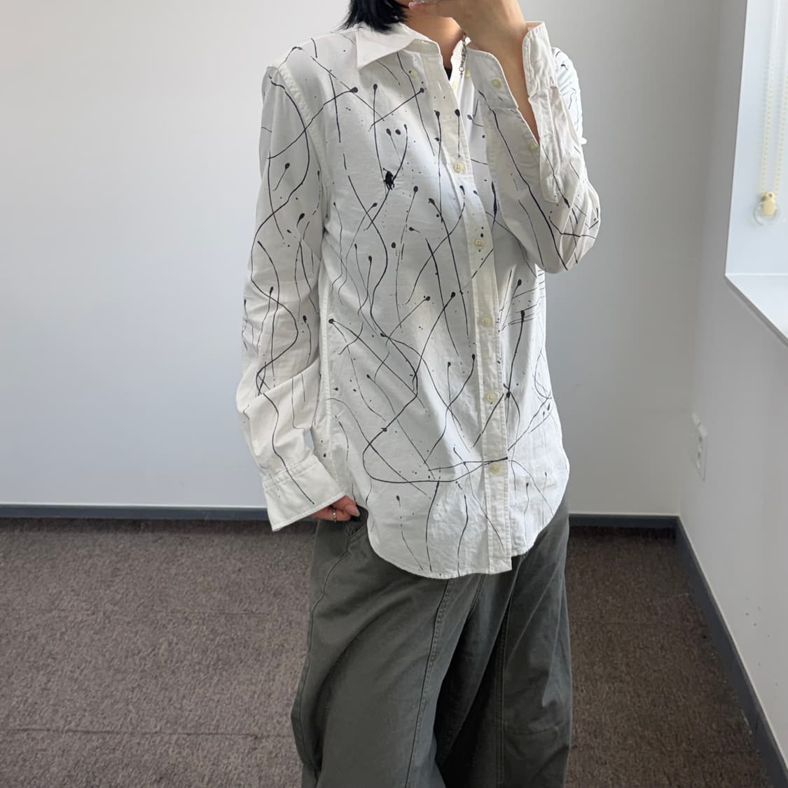 Polo 폴로 블랙 포니 패턴 화이트 셔츠 상품이미지2