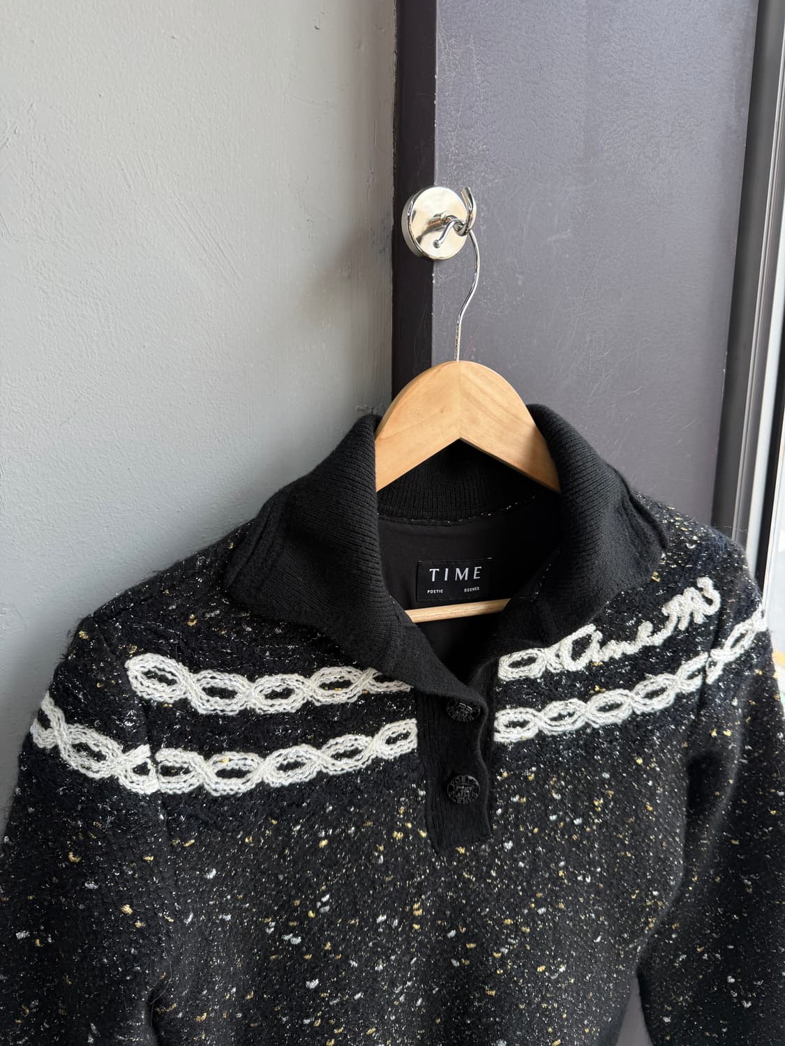 82/ 타임 21-22FW 트위드 스팽글 니트 상품이미지4