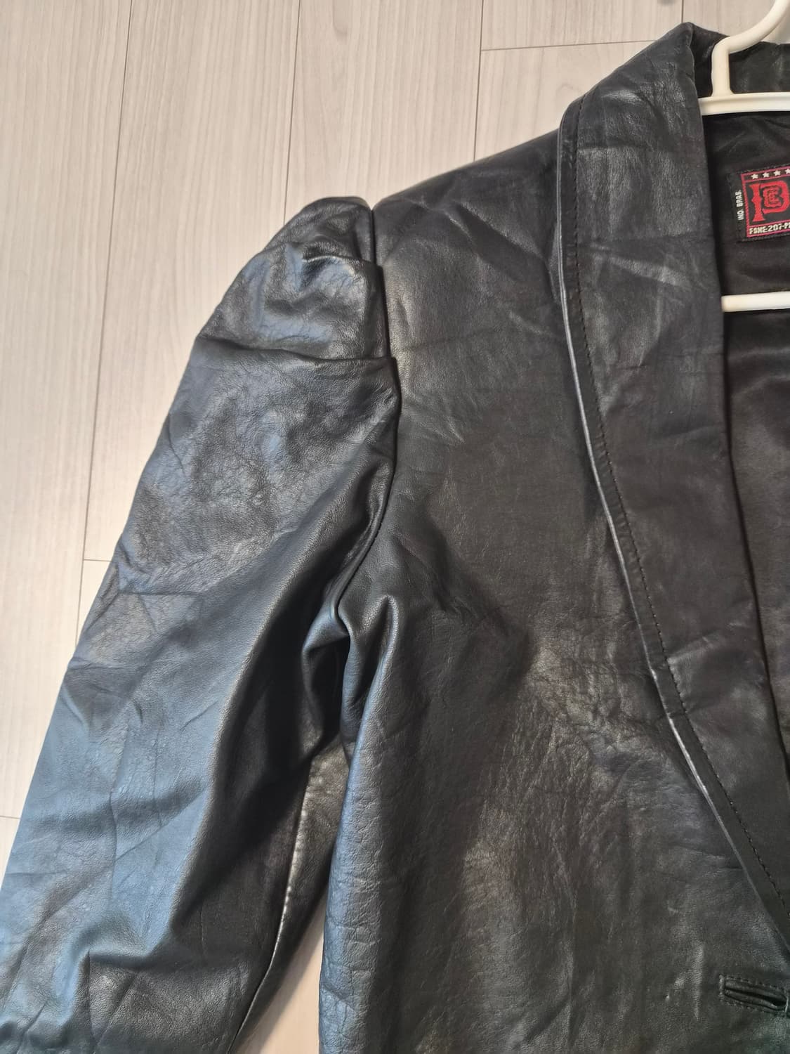 [희귀/빈티지] 브라질산 천연 가죽 숄더 퍼프 크롭 자켓 상품이미지5