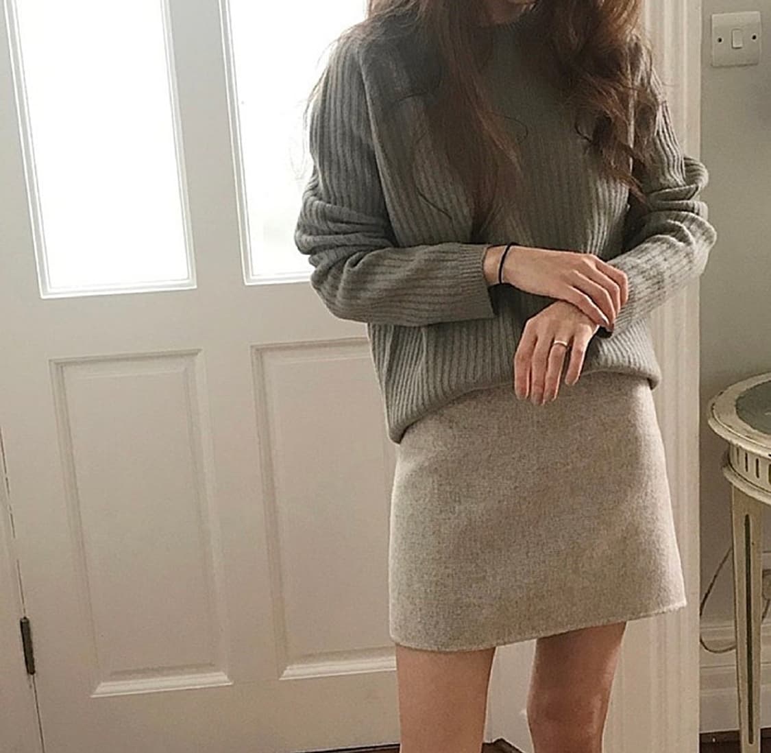 시어드 seared 오트밀 핸드메이드 스커트 m 상품이미지1