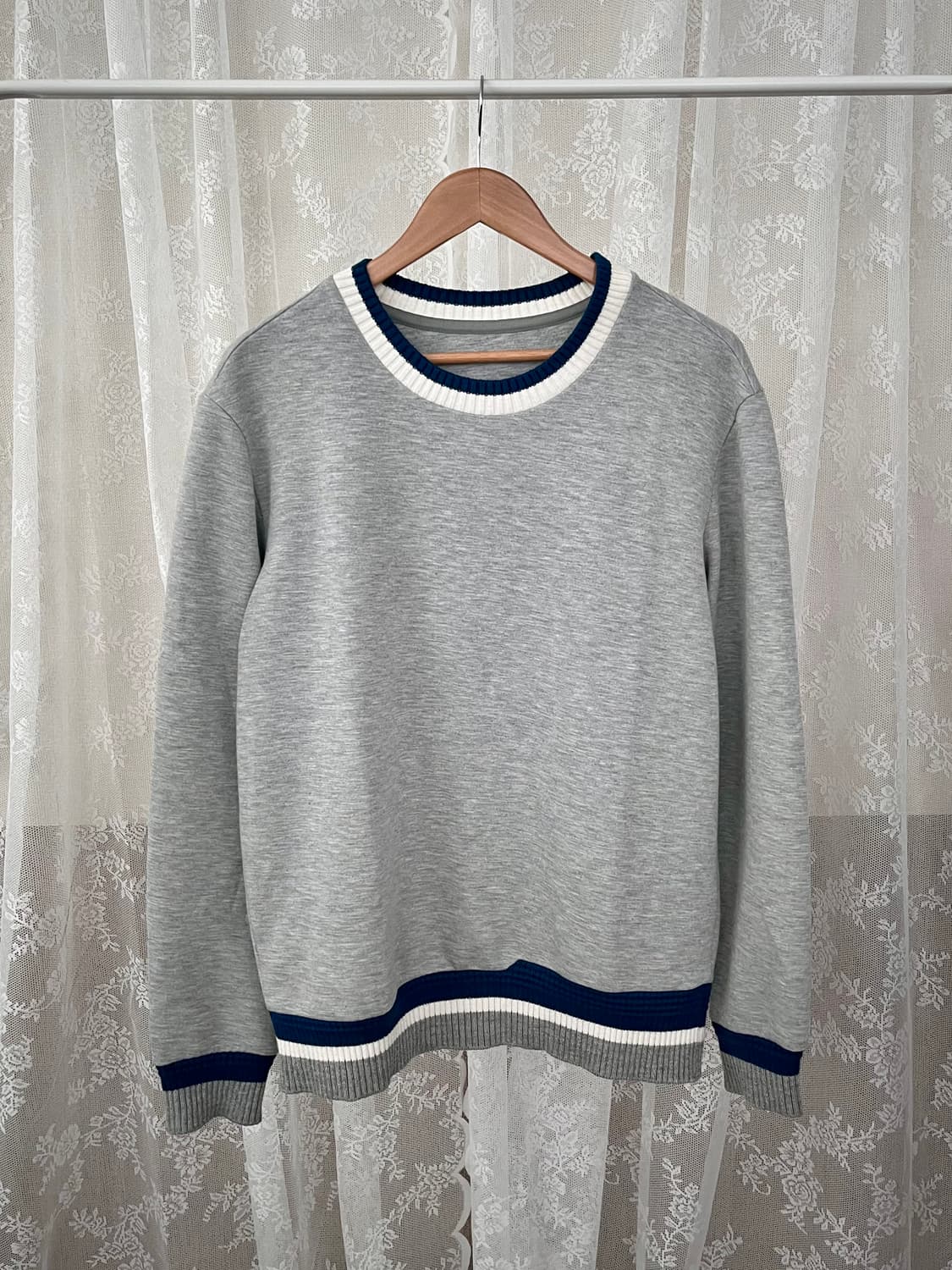 100) 시스템옴므 네오프렌 맨투맨 그레이 상품이미지1