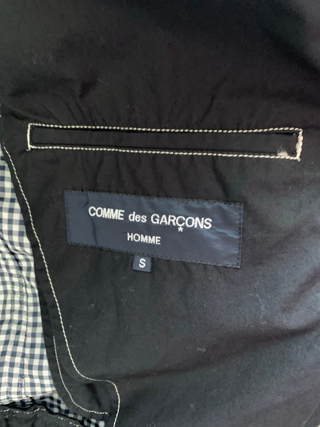 꼼데가르송 옴므 스티치 깅엄 자켓 s 상품이미지7
