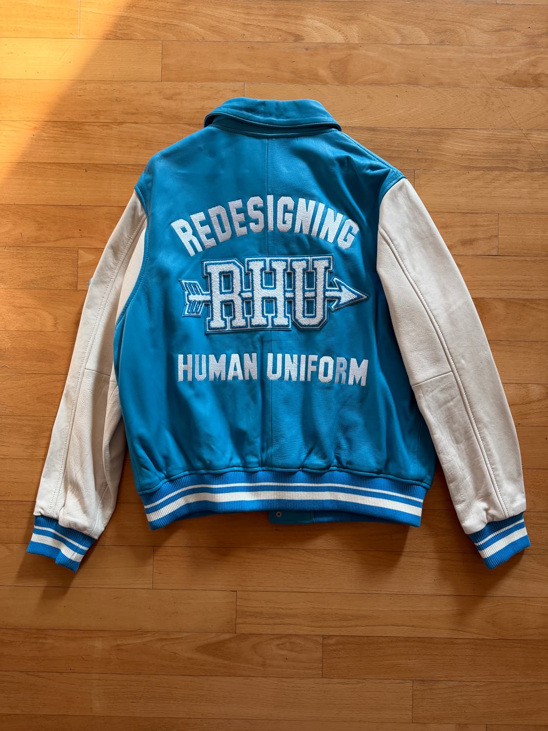 자라 RHUIGI 콜라보 바시티 양가죽 자켓 Rhude 상품이미지2