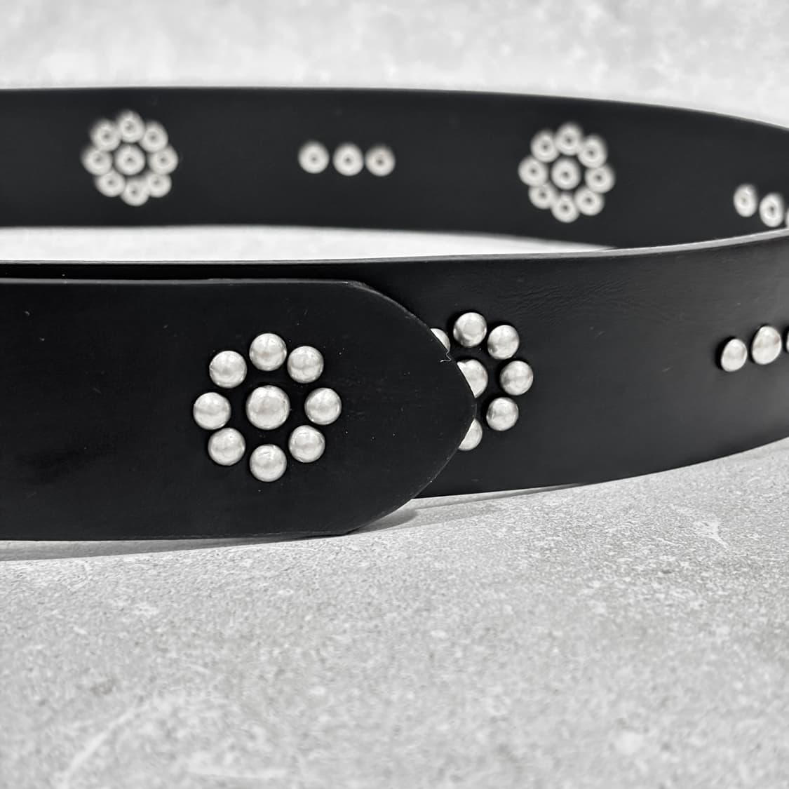 Oribell 데이지 플라워 스터드 이탈리아 소가죽 웨스턴 벨트 상품이미지6