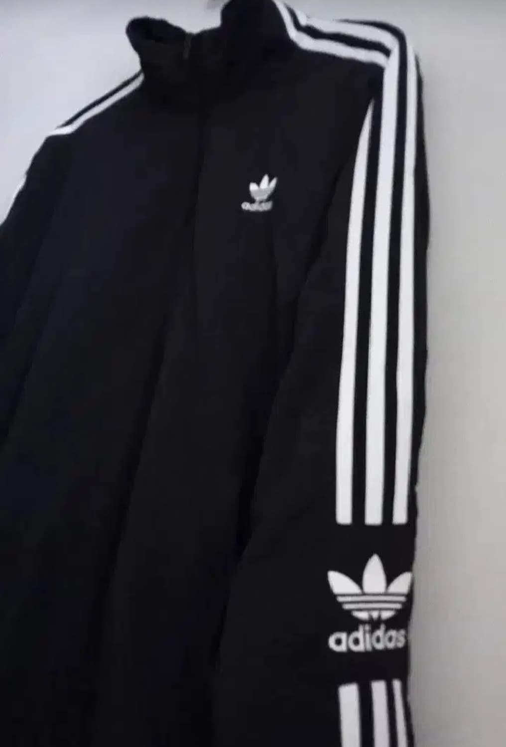 아디다스 락업 블랙 검흰 트랙탑 저지 져지집업 100/L 상품이미지2
