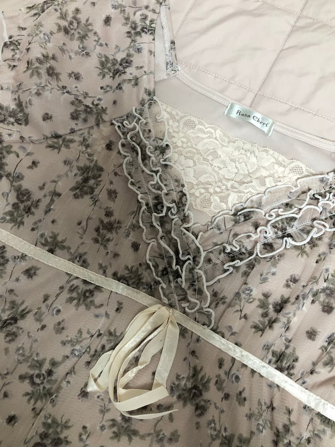 로사체리 잔꽃 레이스 블라우스  상품이미지2