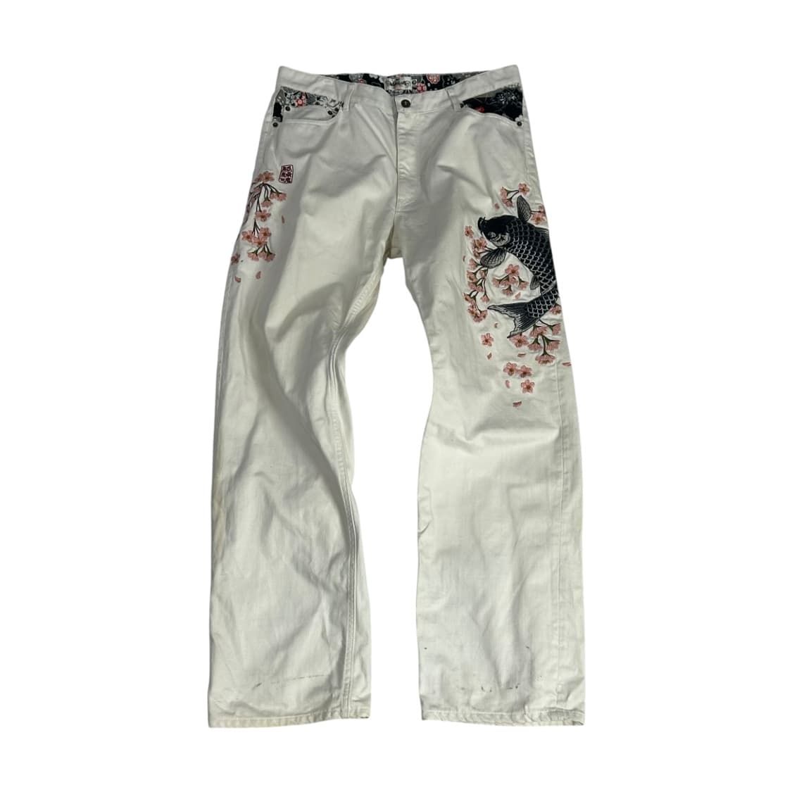 [KARAKURI TAMASHII] 오리엔탈 잉어 사쿠라 팬츠 상품이미지1